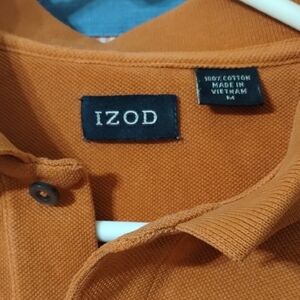 IZOD Men's Orange Striped Polo Shirt